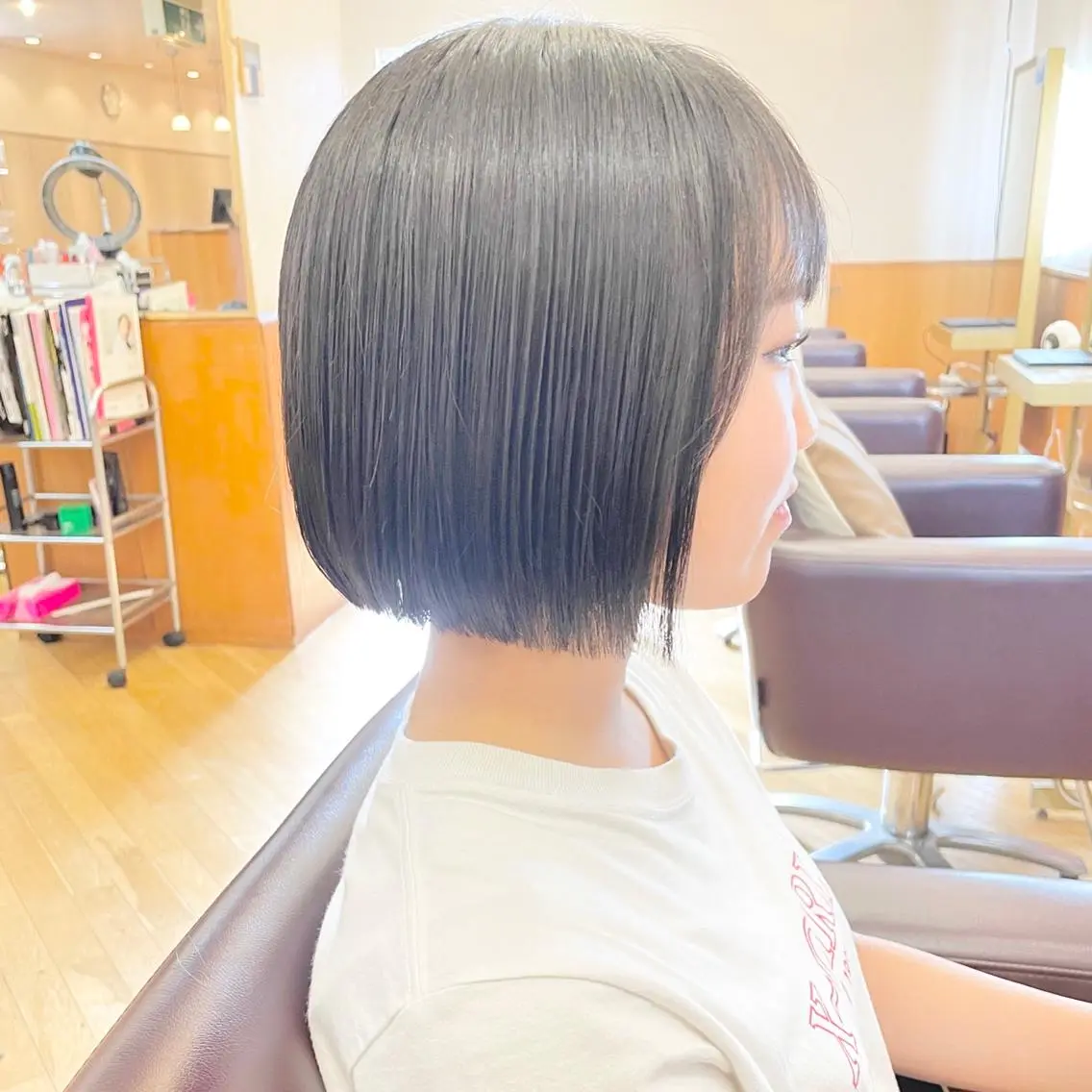 セミロング カラー ヘアアレンジ キッズ 黒髪 ブリーチ ブルーカラー ブルーブラック ボブ カット ヘアカラー トリートメント さわ きょうすけ/ ボブ髪質改善ショートのヘアスタイル