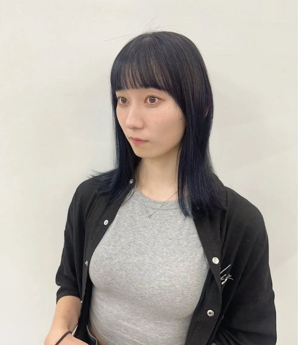 ミディアム カラー ヘアカラー トリートメント ヘアセット 顔まわりカット/艶髪 カラー✨けいとのヘアスタイル