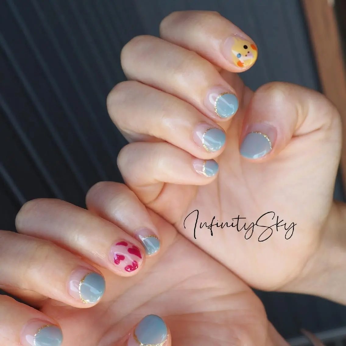 ネイル アートネイル フレンチネイル ハンドネイル infinity skyのネイルデザイン