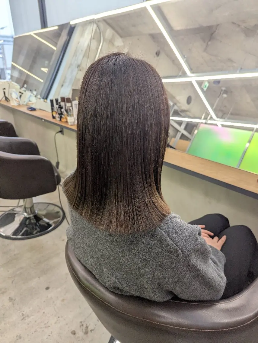 セミロング 髪質改善 トリートメント カット ヘアカラー トリートメント newi 天王寺 masakoのヘアスタイル