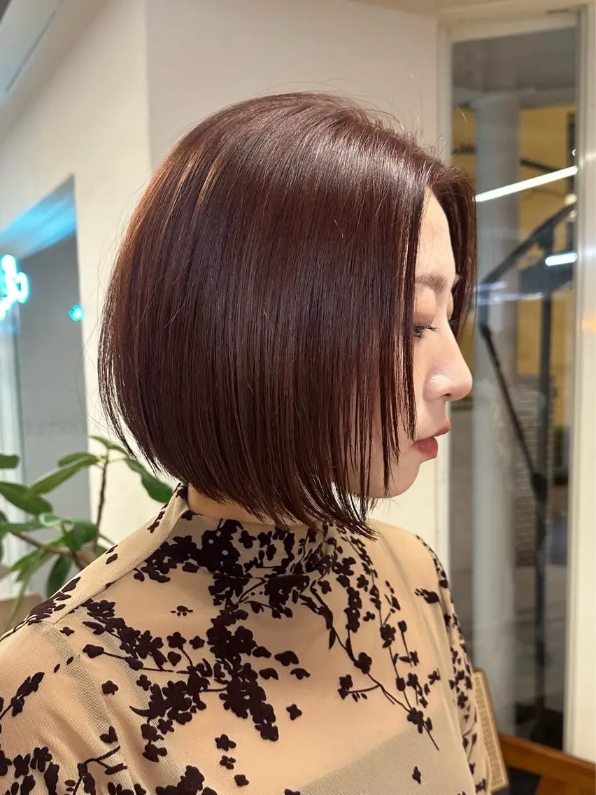 ショート カラー ブラウンカラー レッドカラー レッドブラウン ハイトーン×似合わせ 🌱中川慎之介のヘアスタイル