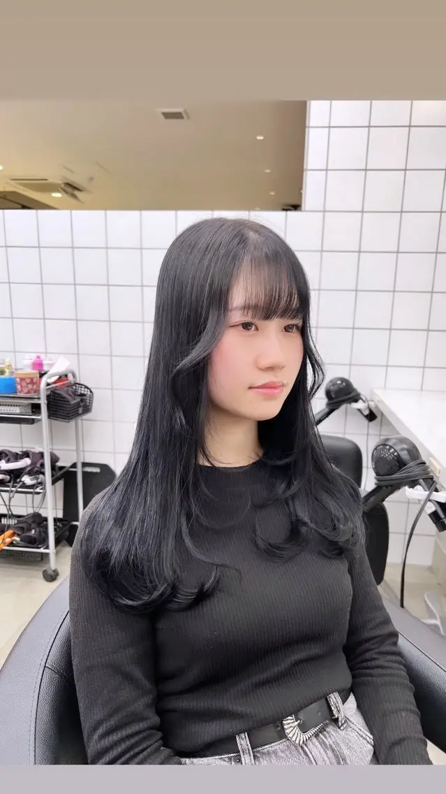 ロング カラー パーマ ヘアアレンジ メンズ 上品＆韓国風 🥀海心🥀のヘアスタイル