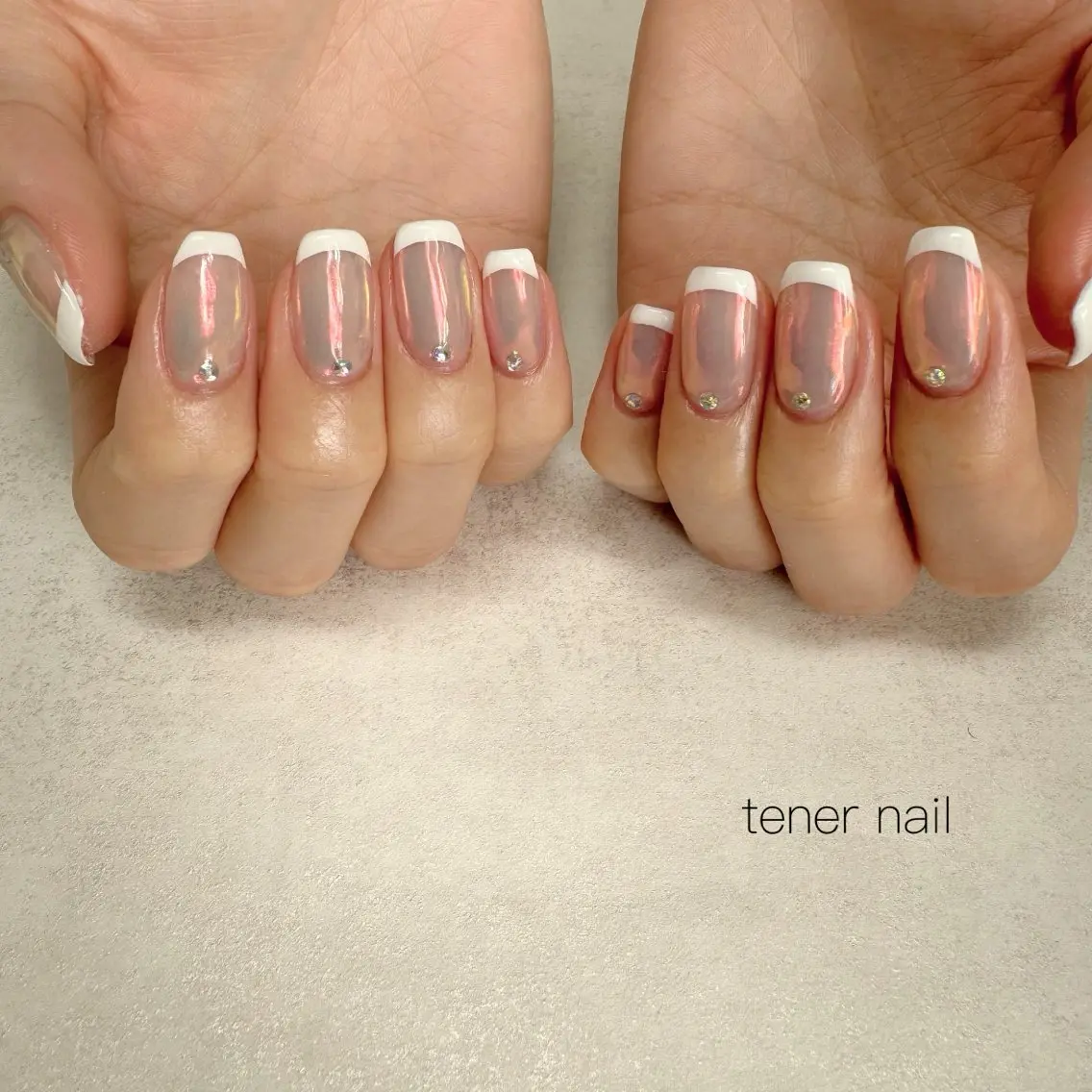 ネイル オーロラネイル フレンチネイル ハンドネイル テネルネイル tener nailのネイルデザイン