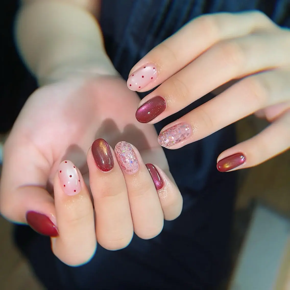 ネイル チークネイル ドット フレンチネイル グラデーション 韓国ネイル Minette nailrinrinのネイルデザイン