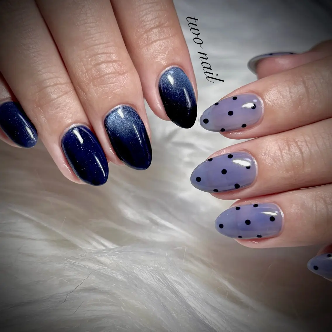 ネイル ドット マグネットネイル ネイルチップ ホワイト ハンドネイル two nailのネイルデザイン