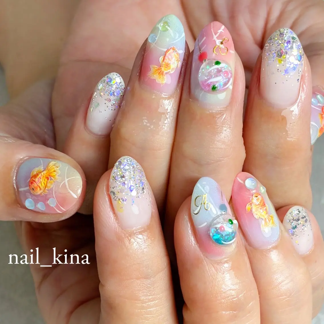 ネイル 夏ネイル ヨーヨーネイル nail_ kinaのネイルデザイン