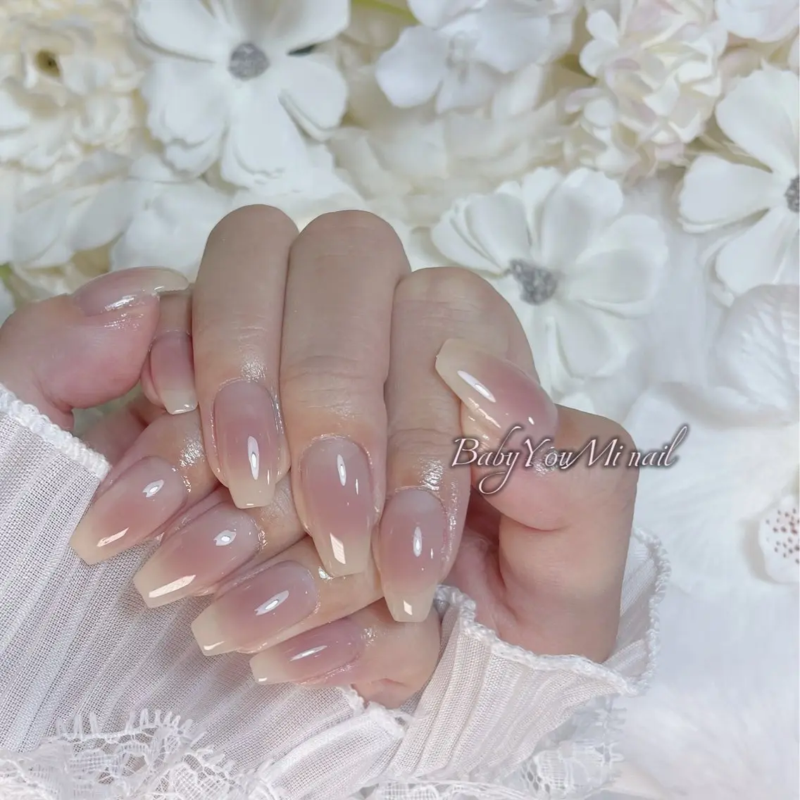 ネイル オーロラネイル 成人式 フットネイル フレンチネイル ジェルネイル ハンドネイル BabyYouMi nailのネイルデザイン