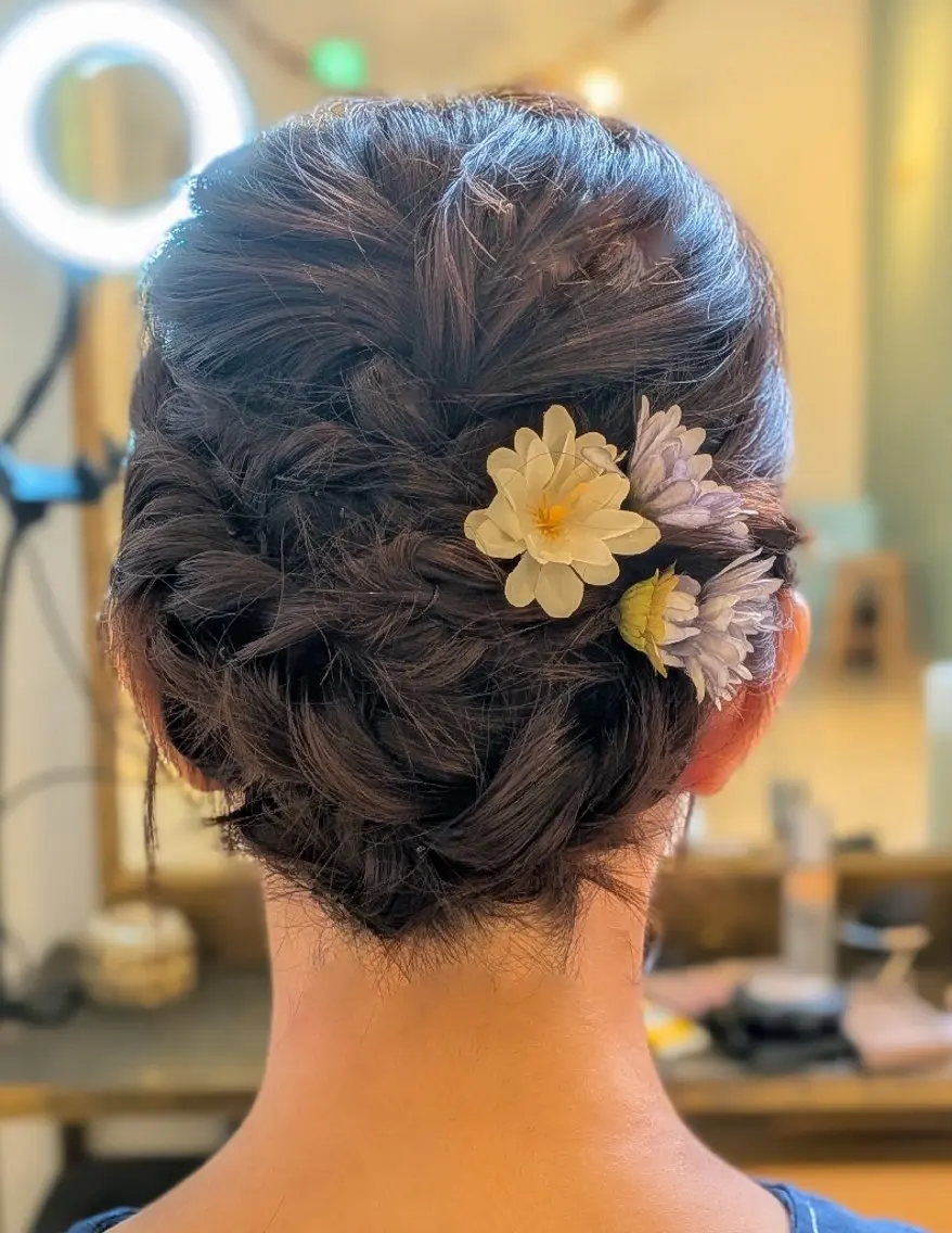 ヘアアレンジ ミディアム 結婚式・ブライダル 髪飾り ヘアセット 松岡 大和のヘアスタイル