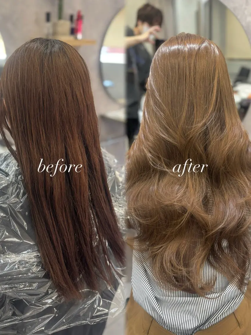 ロング カラー ケアカラー 宮本 優のヘアスタイル