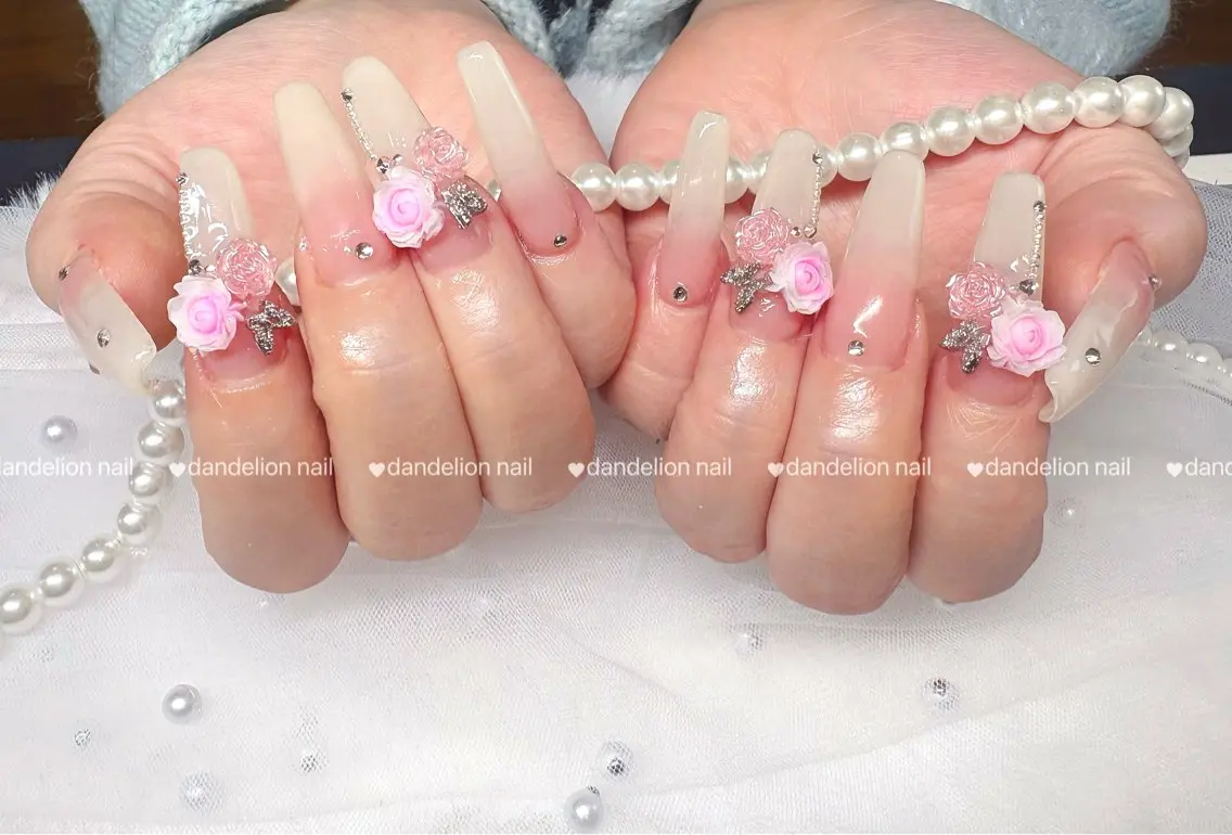 ネイル 持ち込み 春ネイル ワンホンネイル ハンドネイル dandelion nail北千住のネイルデザイン