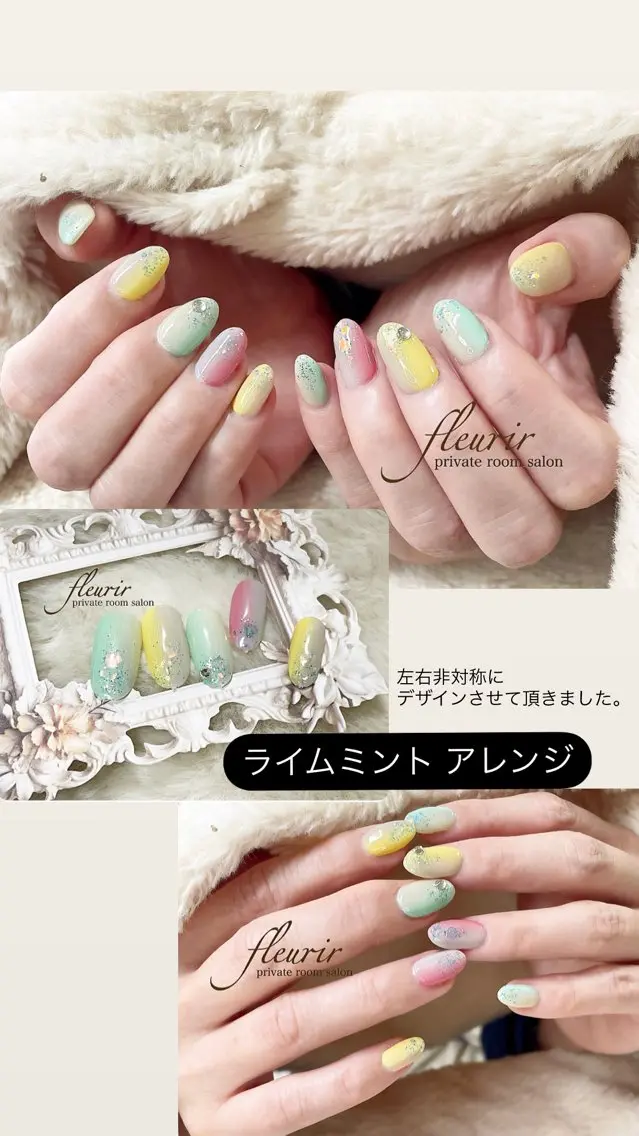 ネイル パステルネイル フルリール 【プライベートサロンのネイルデザイン