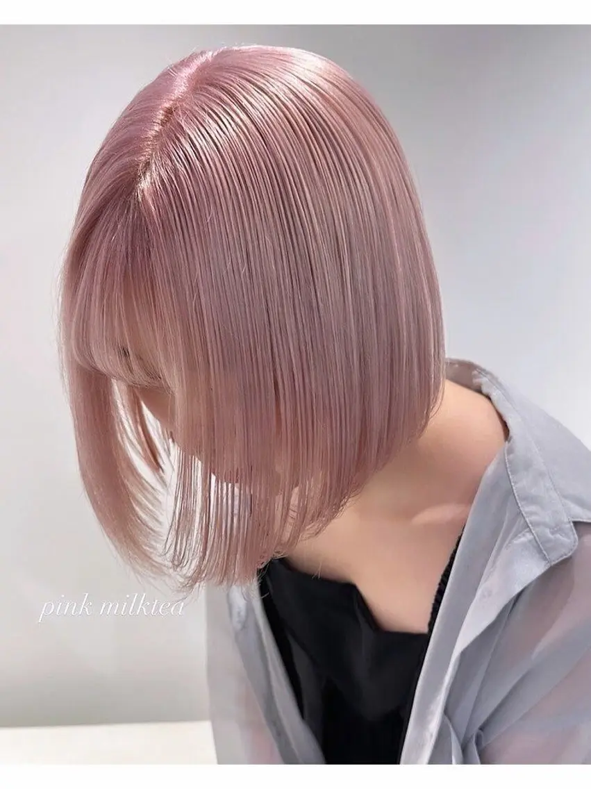 ミディアム カラー ブリーチ デザインカラー ハイトーンカラー カット ヘアカラー トリートメント 小田 晃瑛のヘアスタイル