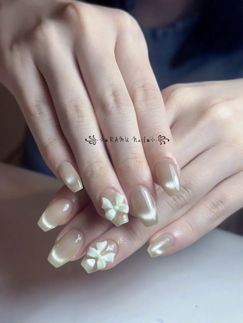 ネイル キラキラネイル マグネットネイル ミラーネイル ピンク 夏ネイル ハンドネイル RAMU Nail 恵比寿店のネイルデザイン