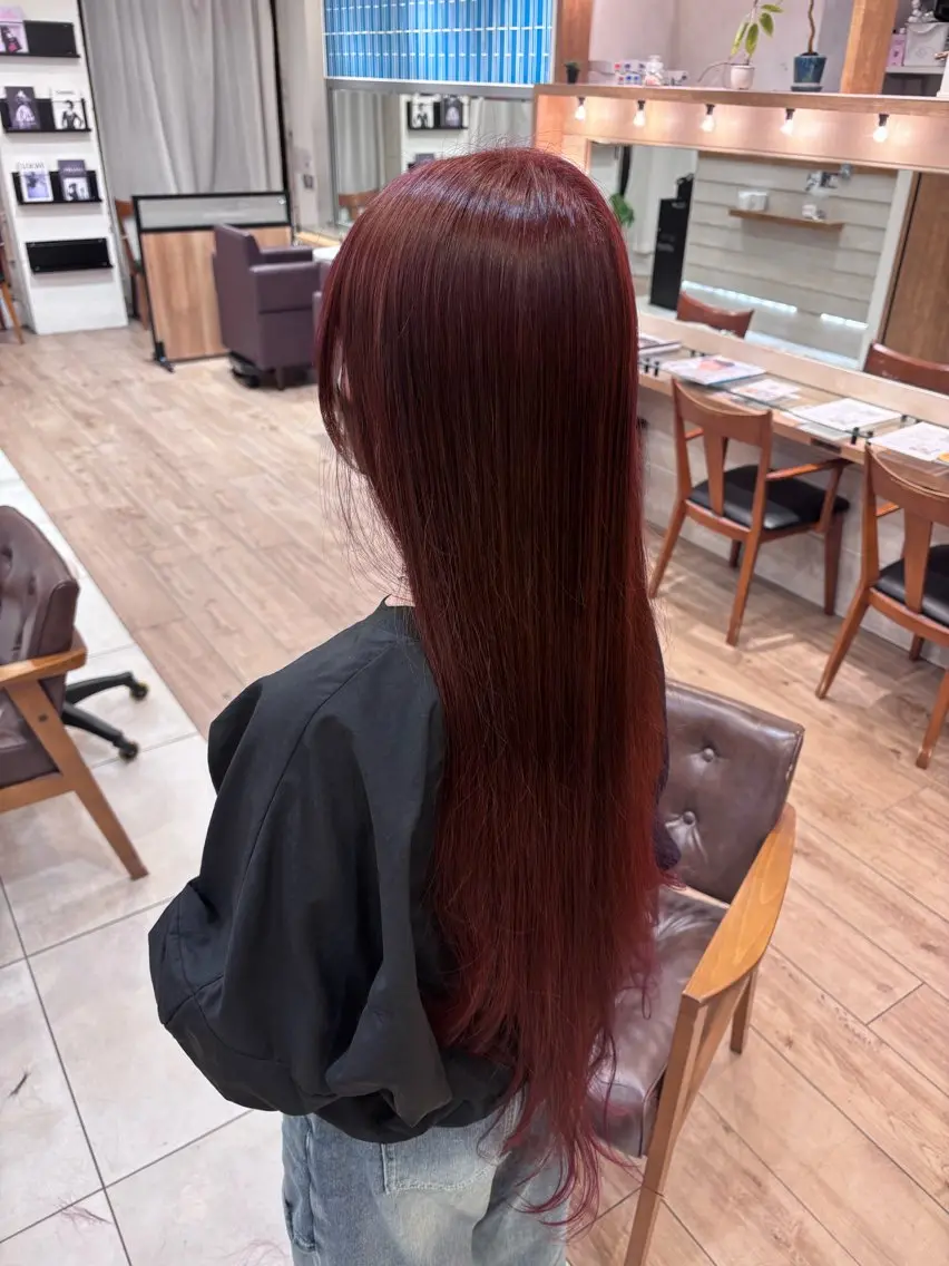 【モデル様募集】🍷透明感レッドカラー+高濃度ケラチンtr🍷の写真