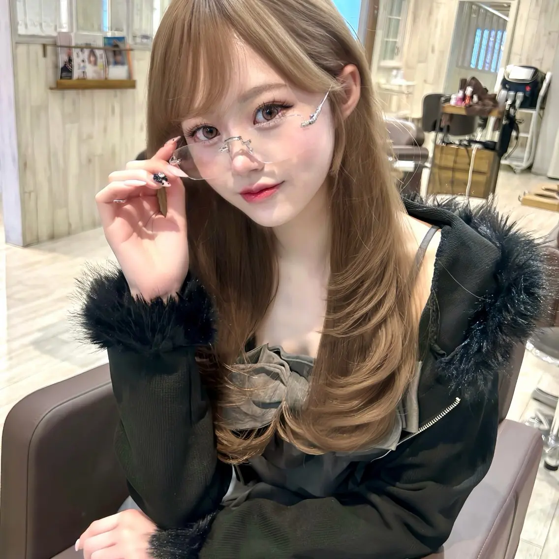 ロング カット 大人ガーリー♡ 艶カラー🎀美帆のヘアスタイル
