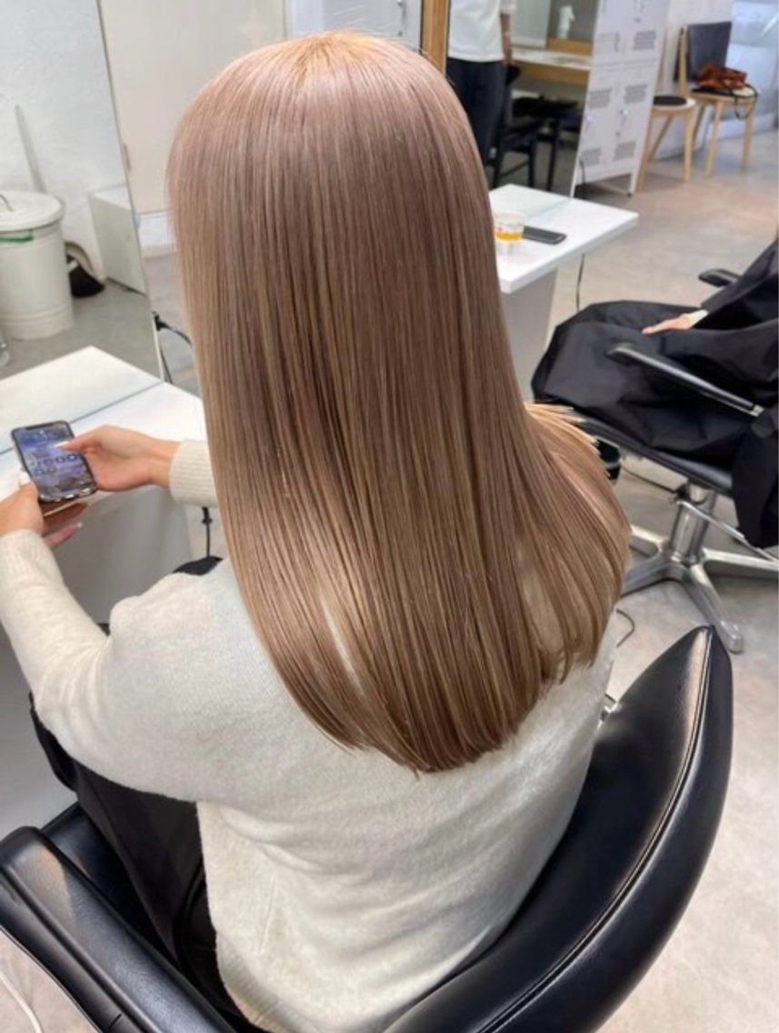 カラー ベージュカラー ブリーチ 透明感カラー ダブルカラー ミルクティーベージュ ヘアカラー あつき/パーマ/縮毛 /ブリーチ特化🌟のヘアスタイル