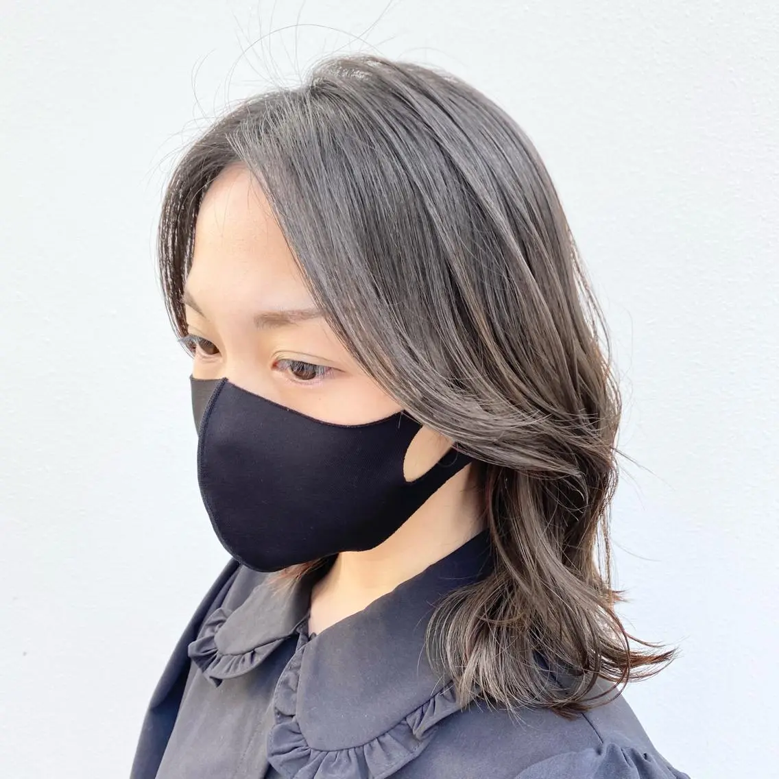 ミディアム カラー パーマ ヘアアレンジ 韓国風ヘア レイヤーカット 徳永 大樹のヘアスタイル