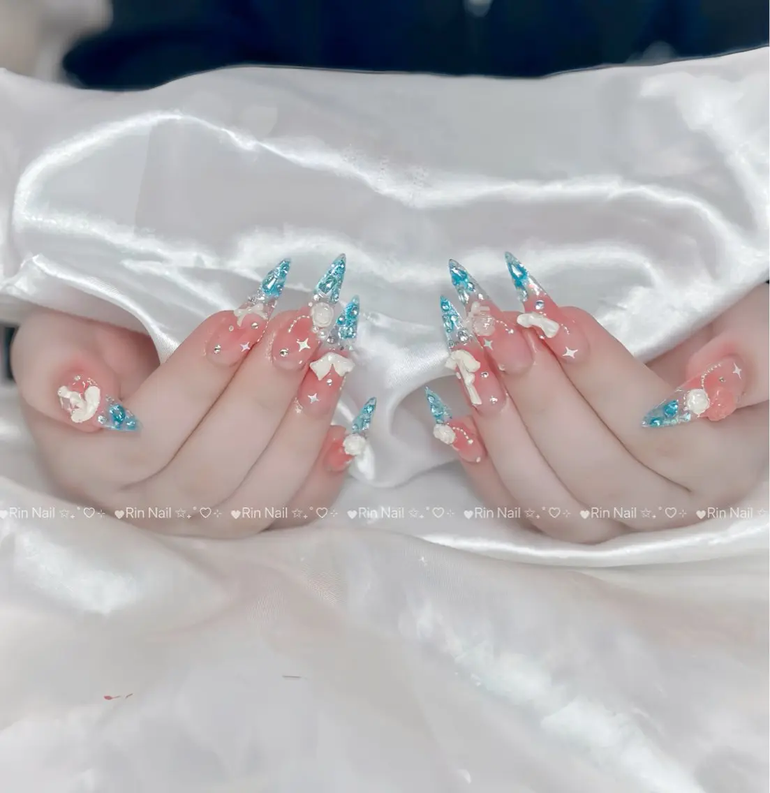 メンズ キッズ ネイル クリアネイル ドット フットネイル ジェルネイル グリーン Rin Nail 新大久保店のネイルデザイン