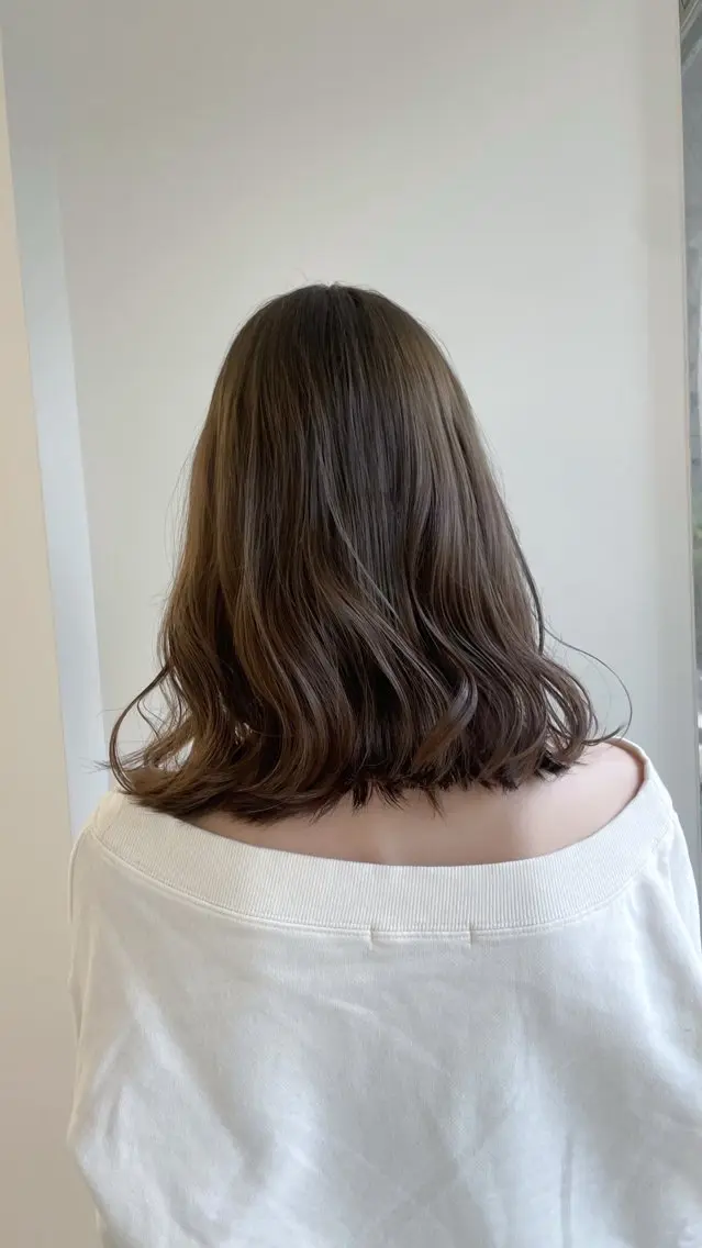 セミロング カラー suzu 野田美容師のヘアスタイル