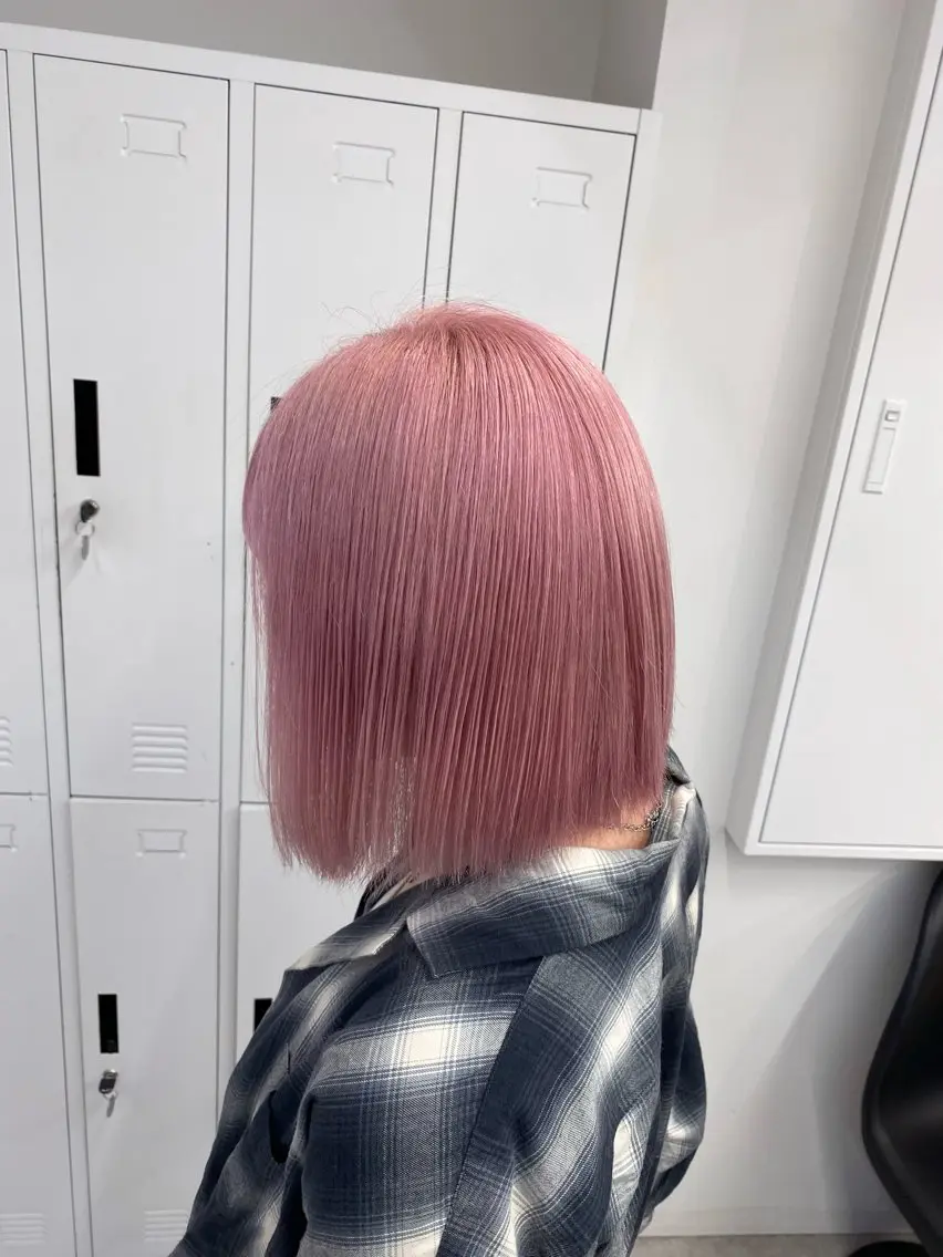 ミディアム カラー ベージュカラー ブロンド ダブルカラー ハイトーンカラー ピンクカラー カットモデル様無料 💎saaya💎のヘアスタイル