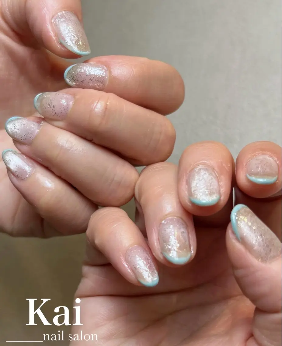 ネイル 入学式 フレンチネイル マグネットネイル ショートネイル 春ネイル ハンドネイル Kai nail Mayukoのネイルデザイン