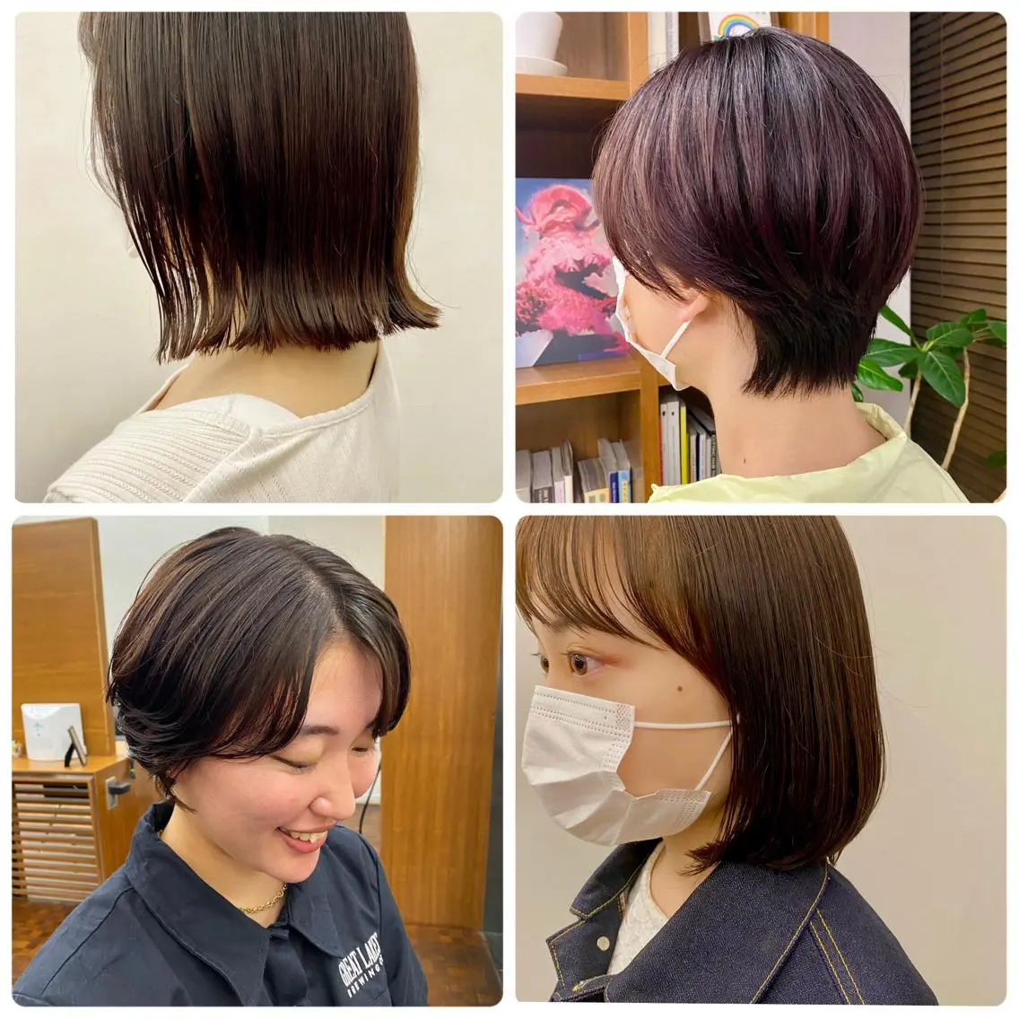 ショート カラー パーマ 似合わせレイヤー/ ケアパーマ/高倉のヘアスタイル