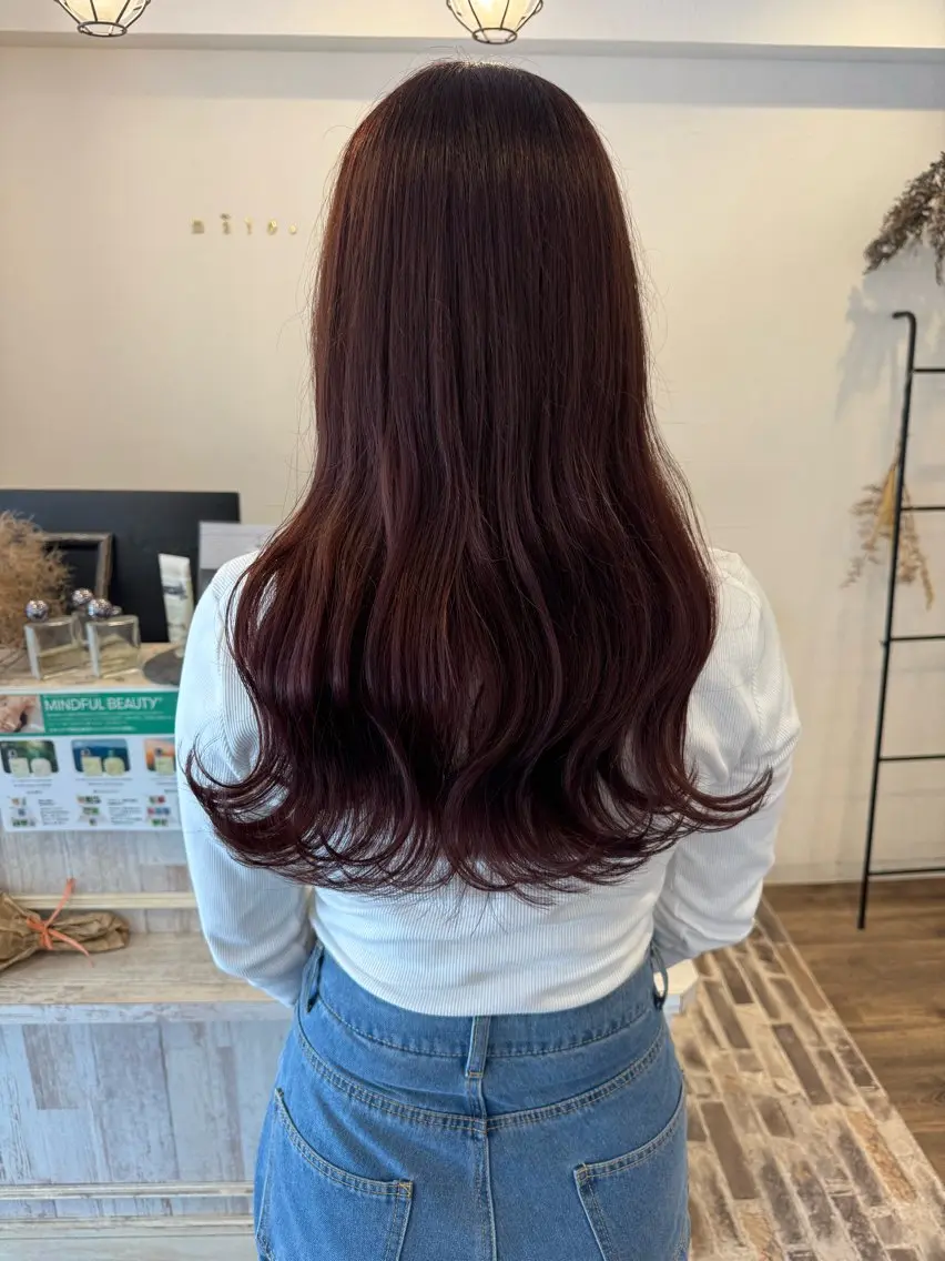 ロング カラー カシス レッドカラー ヘアカラー m ā l o.🌷 サカモトマイコのヘアスタイル