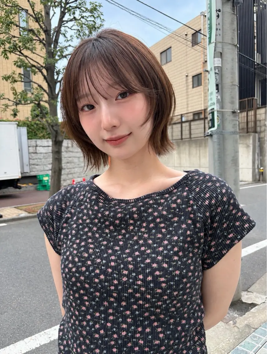 ショート カット ヘアカラー レイヤー/透明感 カラー/ましろのヘアスタイル