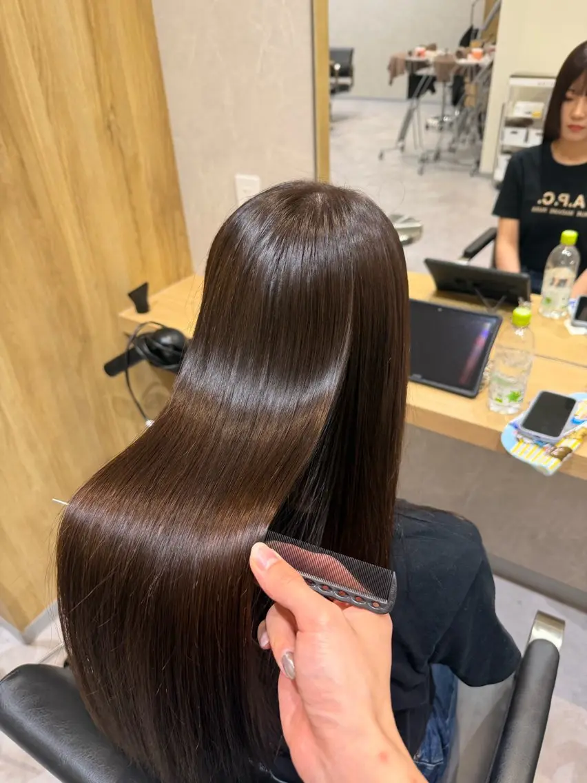 ロング 縮毛矯正 ヘアカラー 縮毛矯正 トリートメント 縮毛矯正/メンズ カット栄 伊藤 翔哉のヘアスタイル