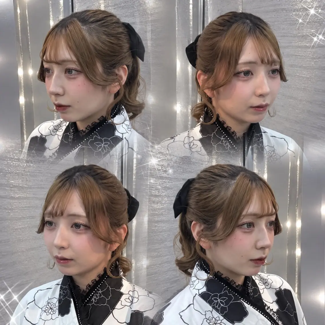 セミロング ヘアアレンジ ヘアセット 韓国/池袋ワンカラー 🩶kaede🩶のヘアスタイル