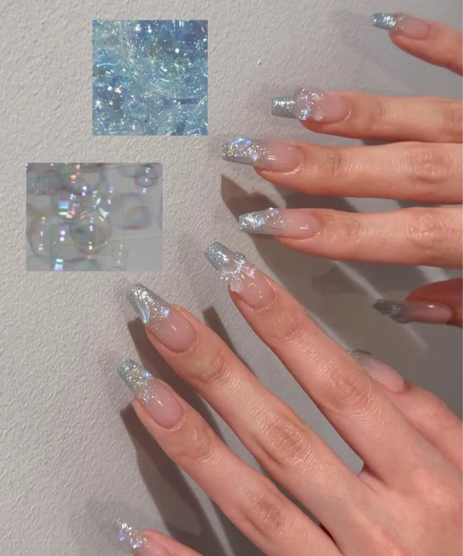 ネイル アートネイル オーロラネイル チークネイル フレンチネイル ガラスフレンチ ハンドネイル 🎀YooLi Nail salonのネイルデザイン