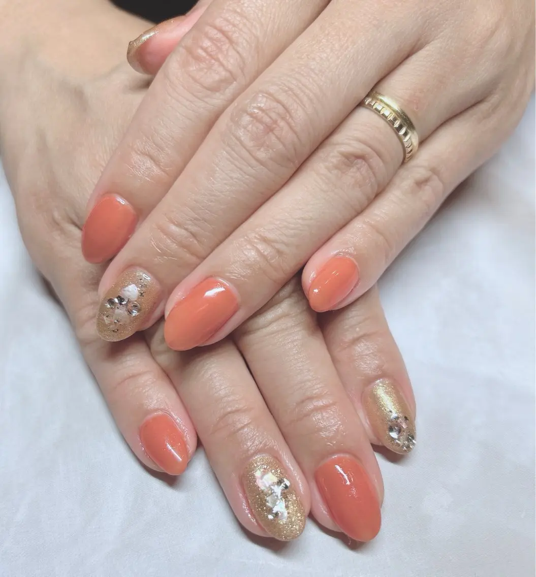 ネイル オレンジ nailist takamiのネイルデザイン