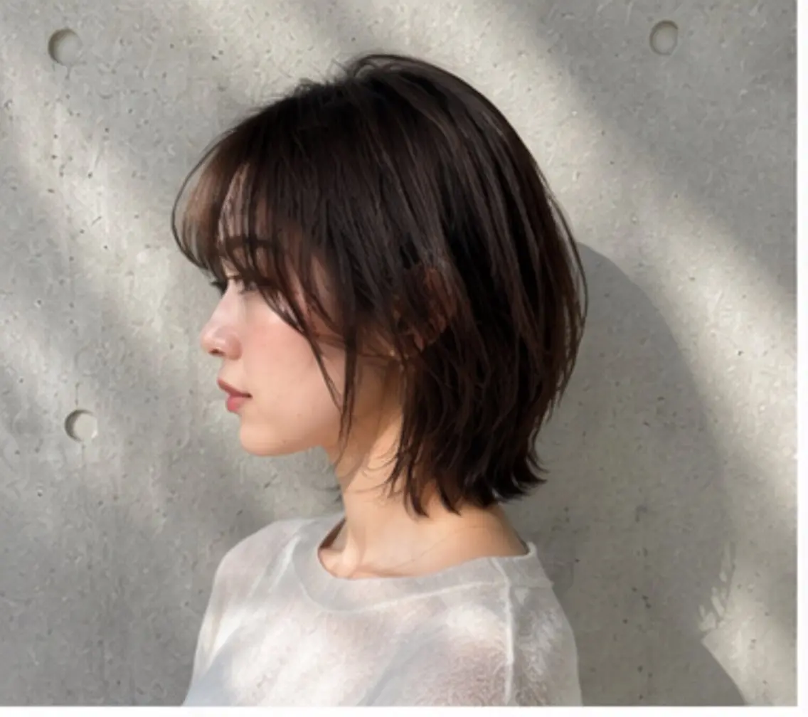 ミディアム カラー パーマ カット ヘアカラー トリートメント 透明感カラー レイヤー/コウスケのヘアスタイル