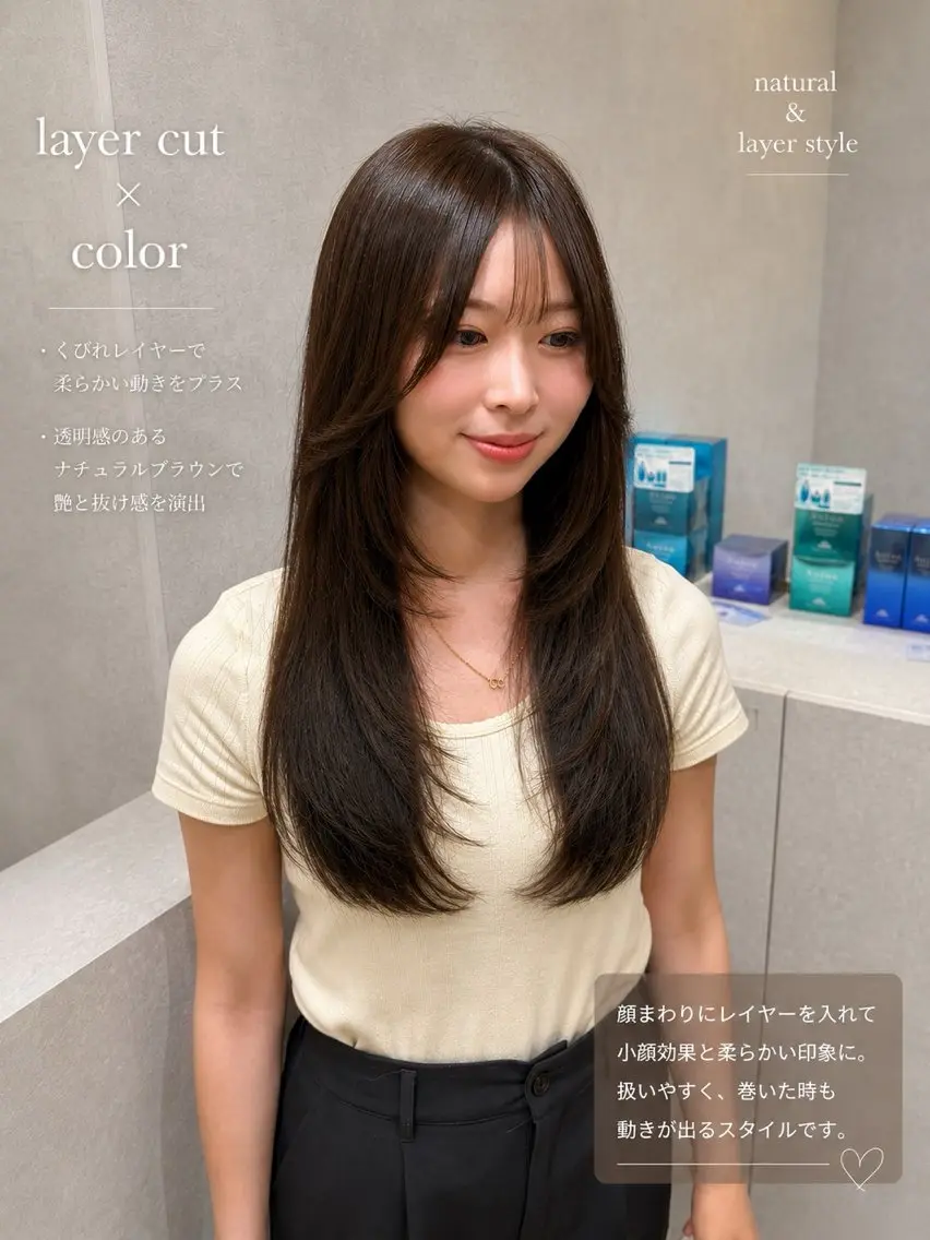 ロング カット 縮毛矯正 トリートメント 髪質改善カラー🫧 FUUMA🪽のヘアスタイル