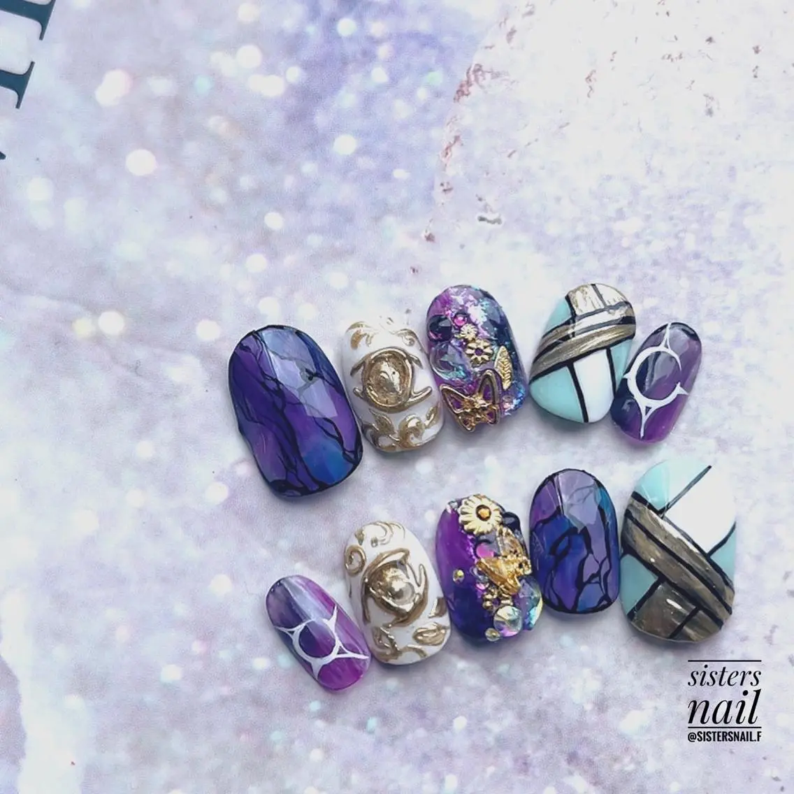 ネイル アートネイル ミラーネイル ネイルチップ sisters nail.fのネイルデザイン