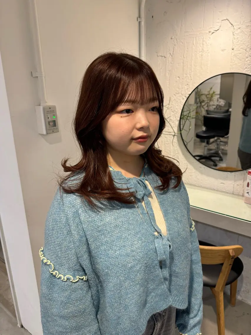 セミロング カット ヘアカラー トリートメント 新宿/顔周りカット +レイヤー=しずく♩のヘアスタイル