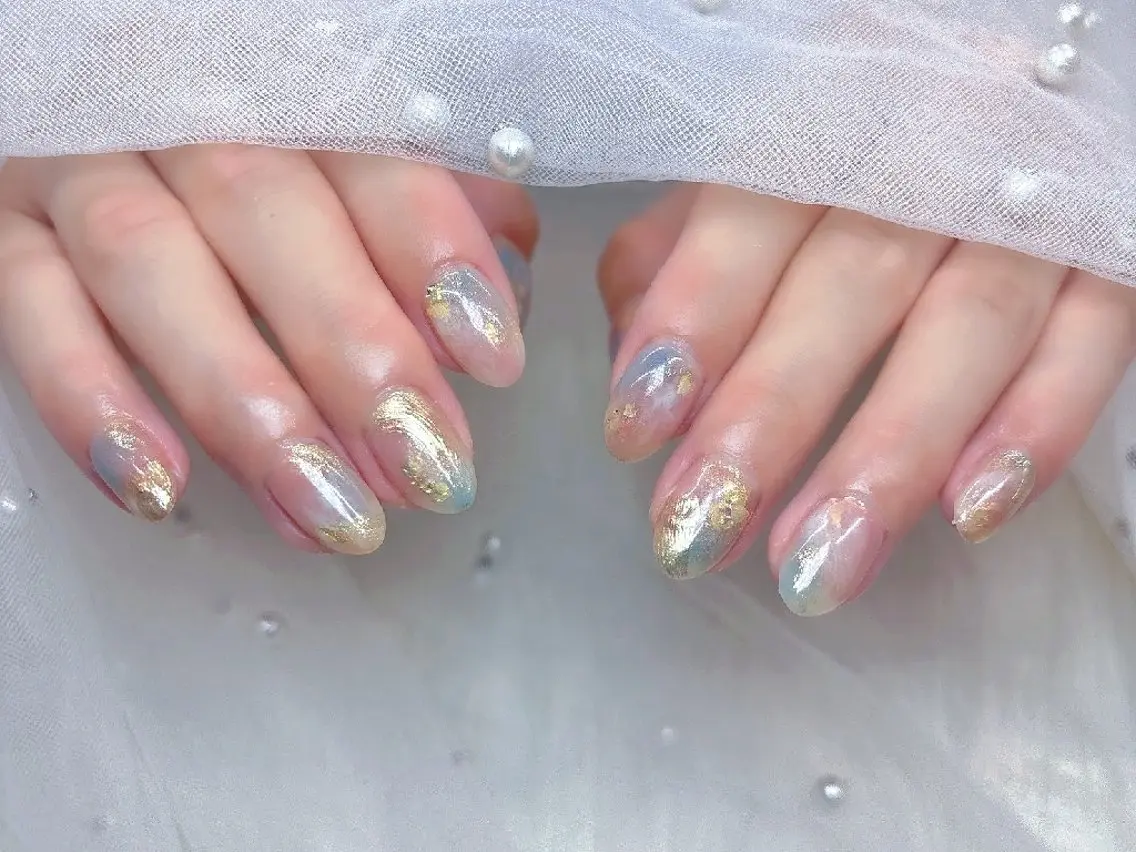 ネイル チークネイル 長さ出し フラッシュネイル フレンチネイル ジェルネイル Chouette Nailのネイルデザイン