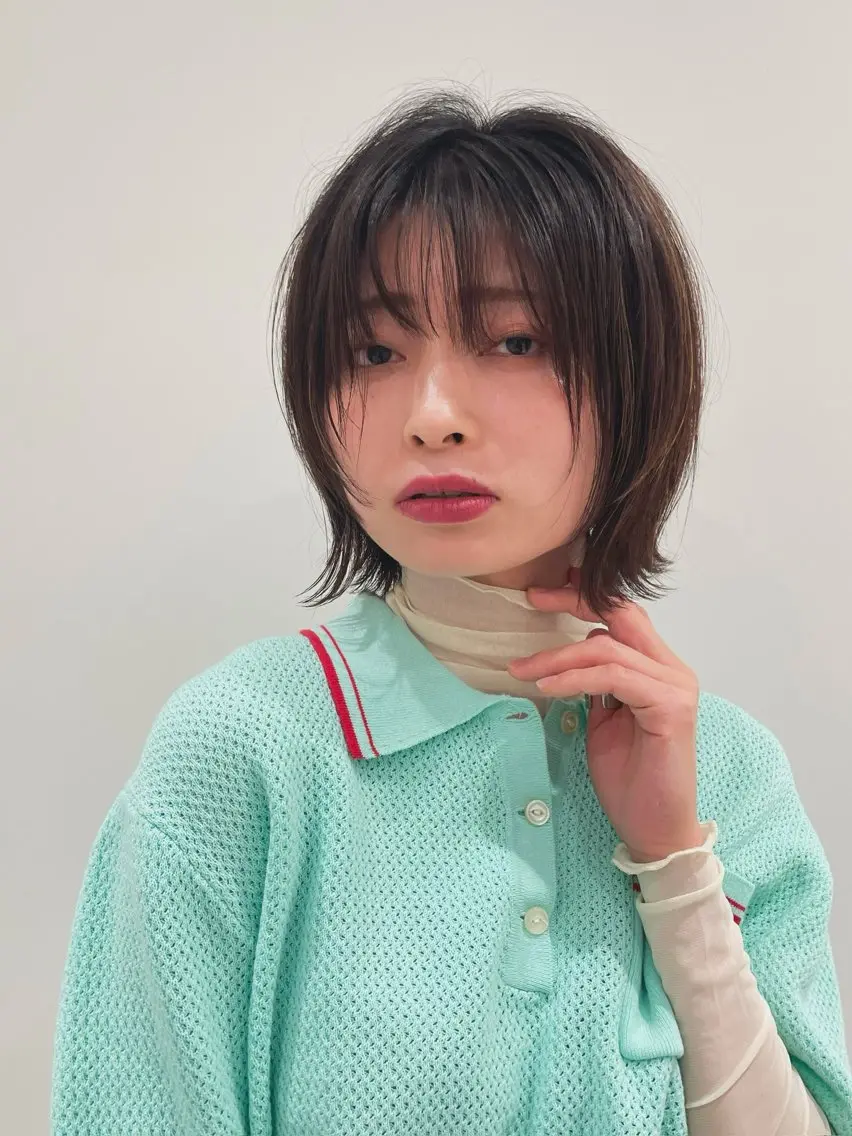 ミディアム カラー パーマ カット ヘアカラー トリートメント ショートカット/レイ ヤーヘア🍀坂本大樹のヘアスタイル