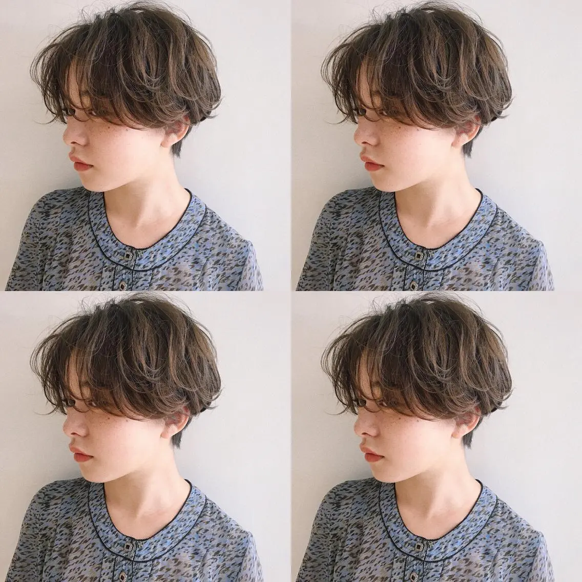ショート カラー パーマ ヘアアレンジ ハンサムショート ショートヘア 小顔カット カット ヘアセット 松田 亮葉のヘアスタイル