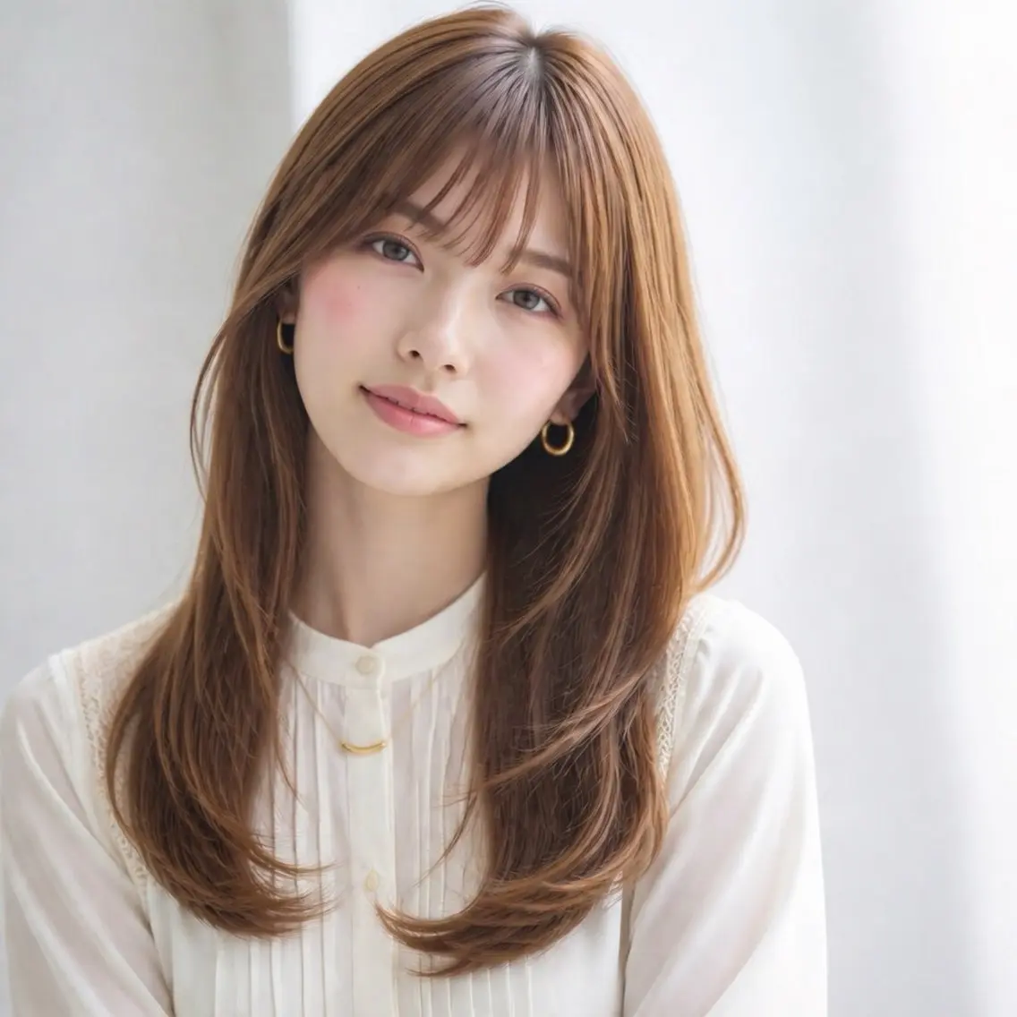 セミロング カラー ベージュカラー ブリーチ 透明感カラー イルミナカラー ブリーチなしカラー カット ヘアカラー トリートメント 田村和範/似合わせ カラー/髪質改善のヘアスタイル