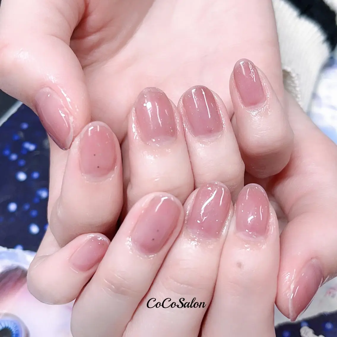 ネイル ボルドー 長さ出し ジェルネイル キラキラネイル 韓国ネイル CoCoSalon ネイル/まつ毛予約のネイルデザイン