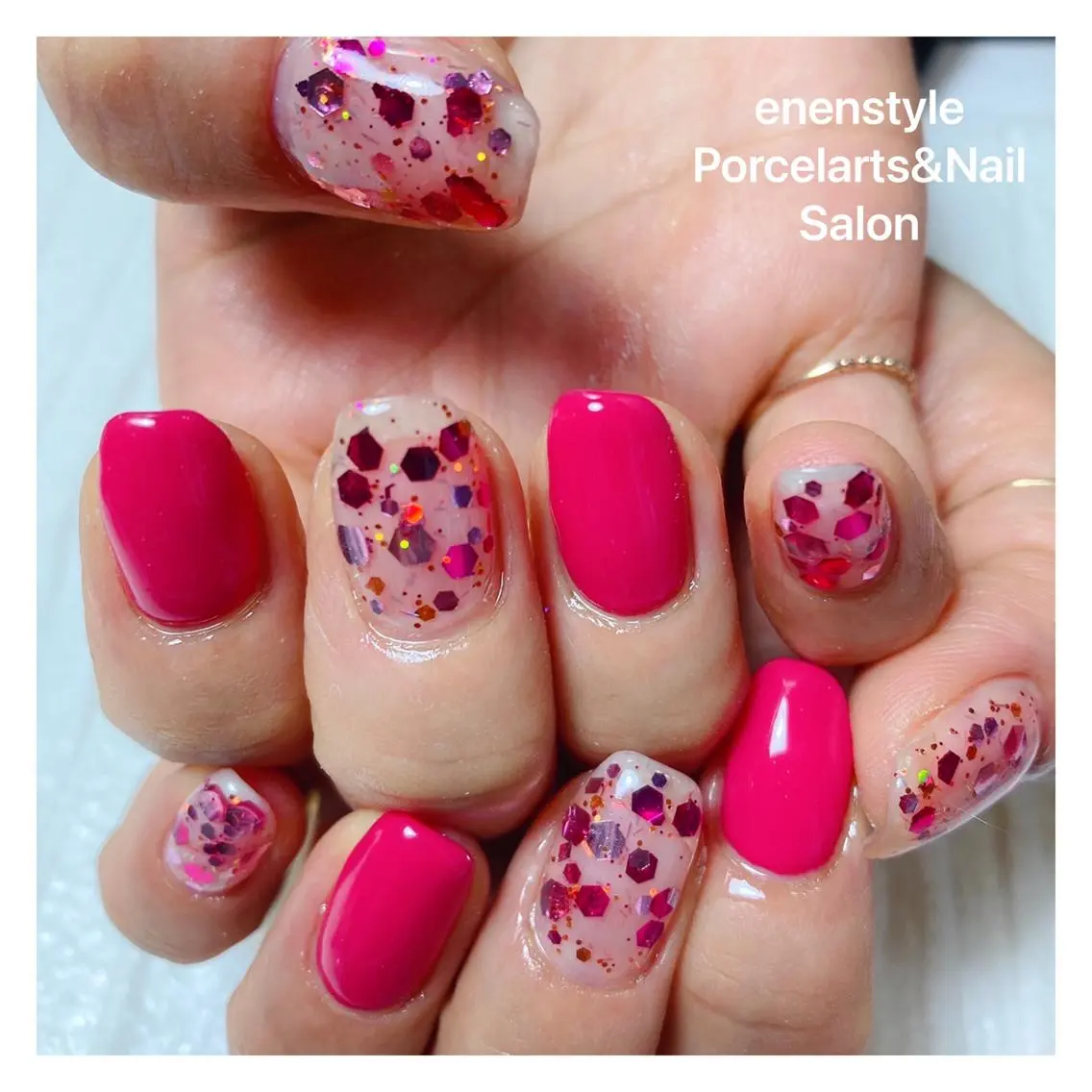 ミディアム ネイル 🐾enen style 🐾のネイルデザイン