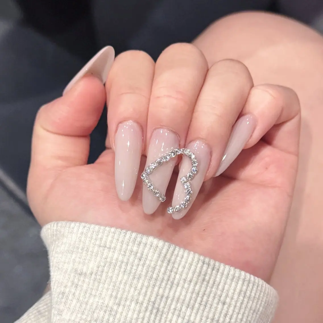 ネイル ハート ストーンネイル ハンドネイル M’seyelash &nailミアのネイルデザイン