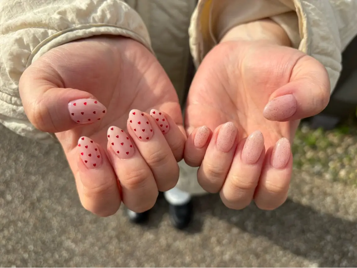 ネイル 赤色 冬ネイル クリスマス 門真市ネイルサロン♡ KUMI.HANAのネイルデザイン