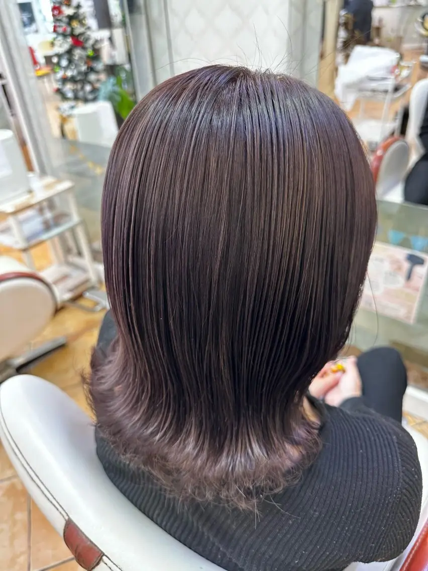 カラー 透明感カラー グレージュ ラベンダーカラー ラベンダーグレージュ ラベンダーグレー 廣藤 梨花のヘアスタイル