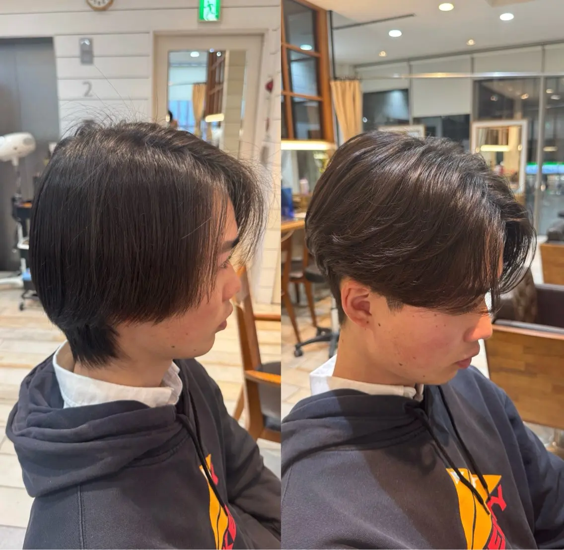 パーマ メンズ フェザーパーマ メンズパーマ カット パーマ HIDERO/渋谷/ 韓国/顔周りカットのヘアスタイル