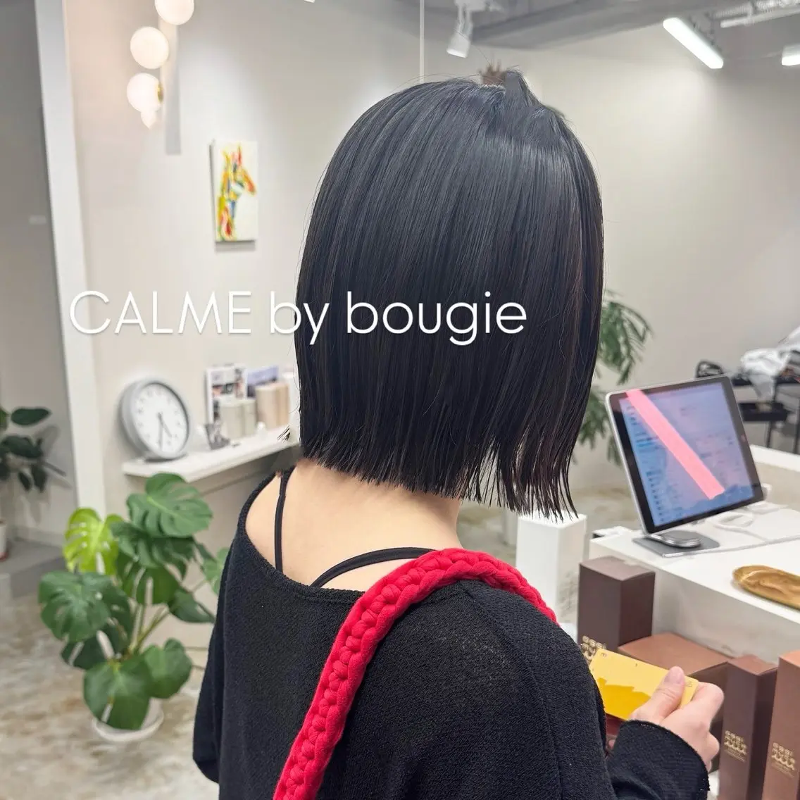 ミディアム 切りっぱなしボブ ショートボブ ボブ 髪質改善 似合わせカット CALME  by bougie ENAのヘアスタイル