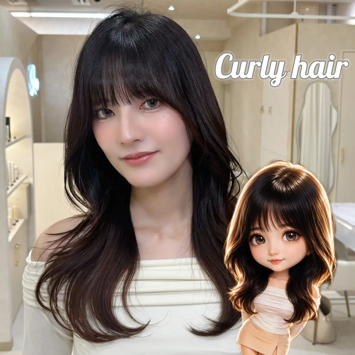 ロング くびれヘア 韓国風ヘア カット ヘアカラー トリートメント 韓国レイヤー🇰🇷 /ハッシュ/タカトのヘアスタイル