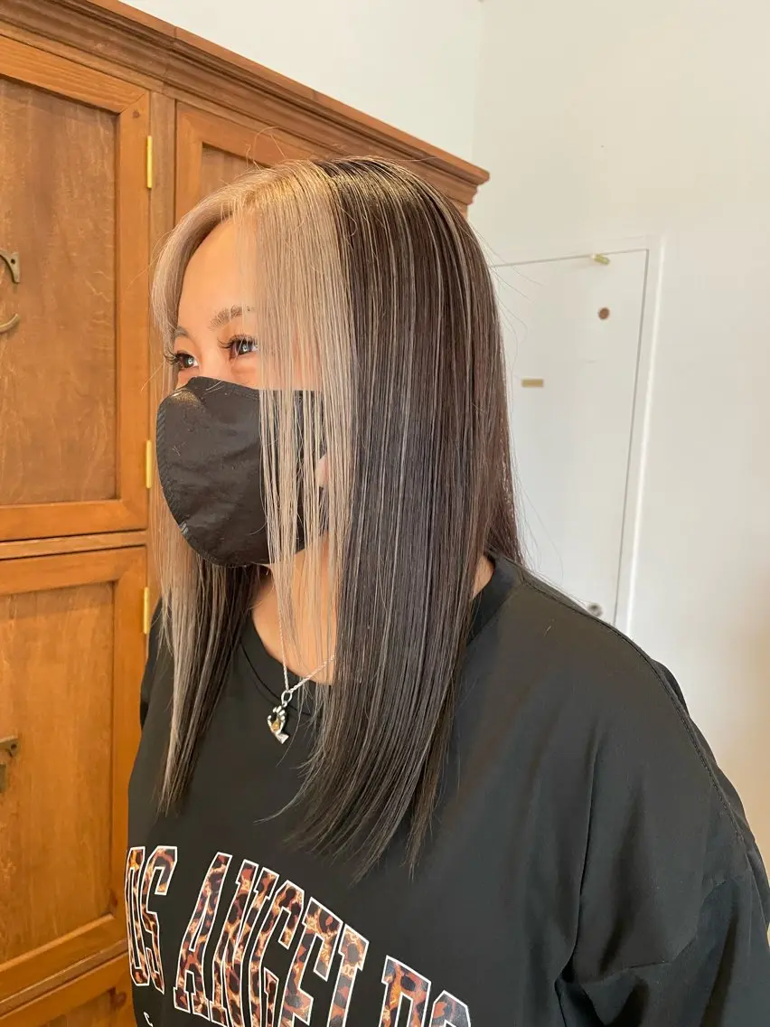 ショート カラー ミストバング  フェイスフレーミング ブリーチ👩‍🦳/ ‪✂︎MANAMIのヘアスタイル