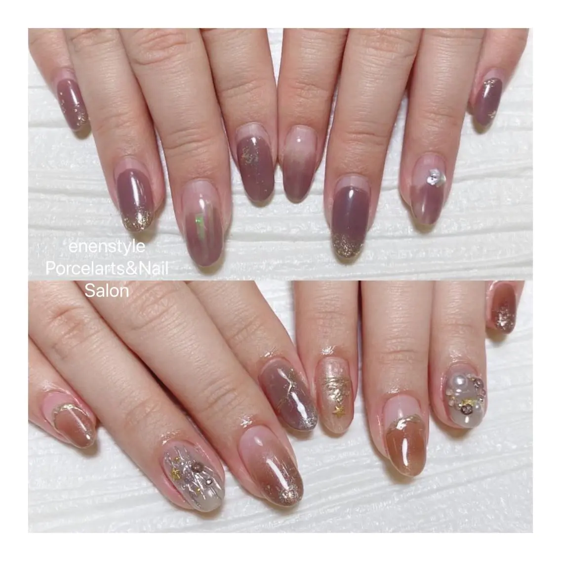 ミディアム ネイル ハンドネイル 🐾enen style 🐾のネイルデザイン